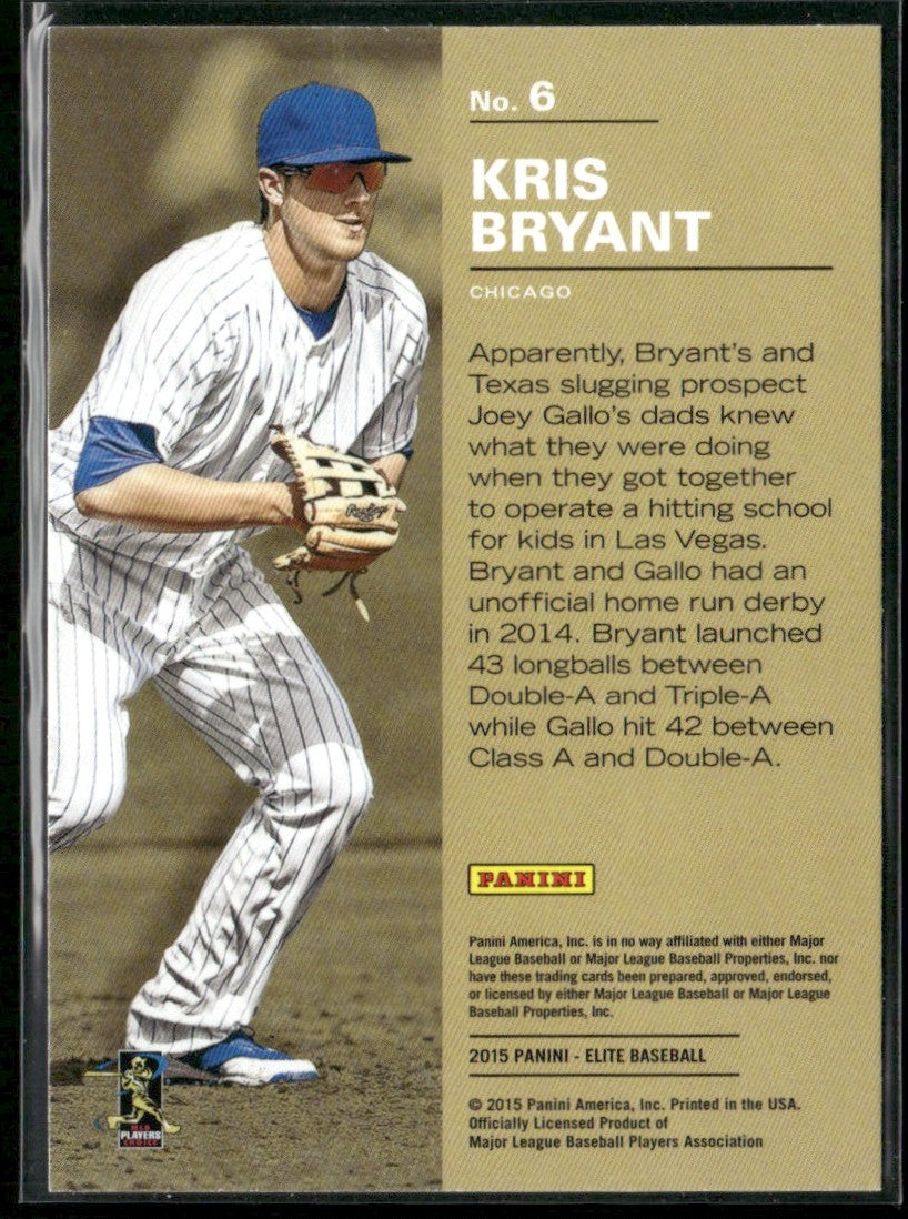 Kris Bryant 2015 Panini Elite Gold Stars RC #6 Chicago Cubs