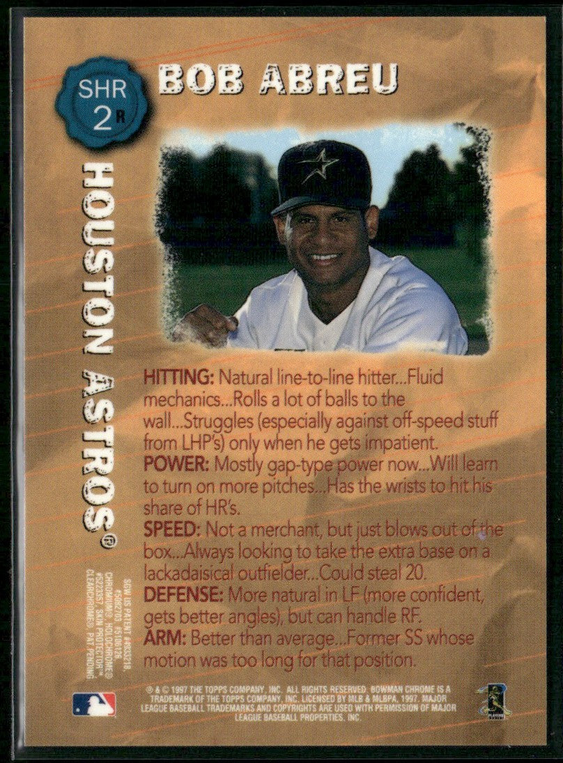 Bob Abreu 1997 Bowman Chrome Scout's Honor Roll Refractor #SHR 2 Houston Astros