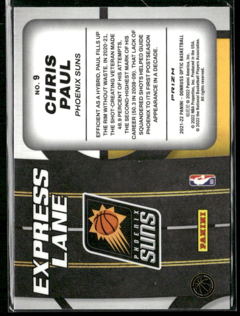 Chris Paul 2021 Donruss Optic Express Lane Holo Silver Prizm #9 Phoenix Suns