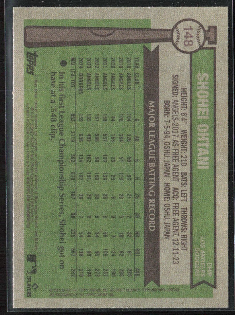 Shohei Ohtani 2025 Topps Heritage #148 Los Angeles Dodgers