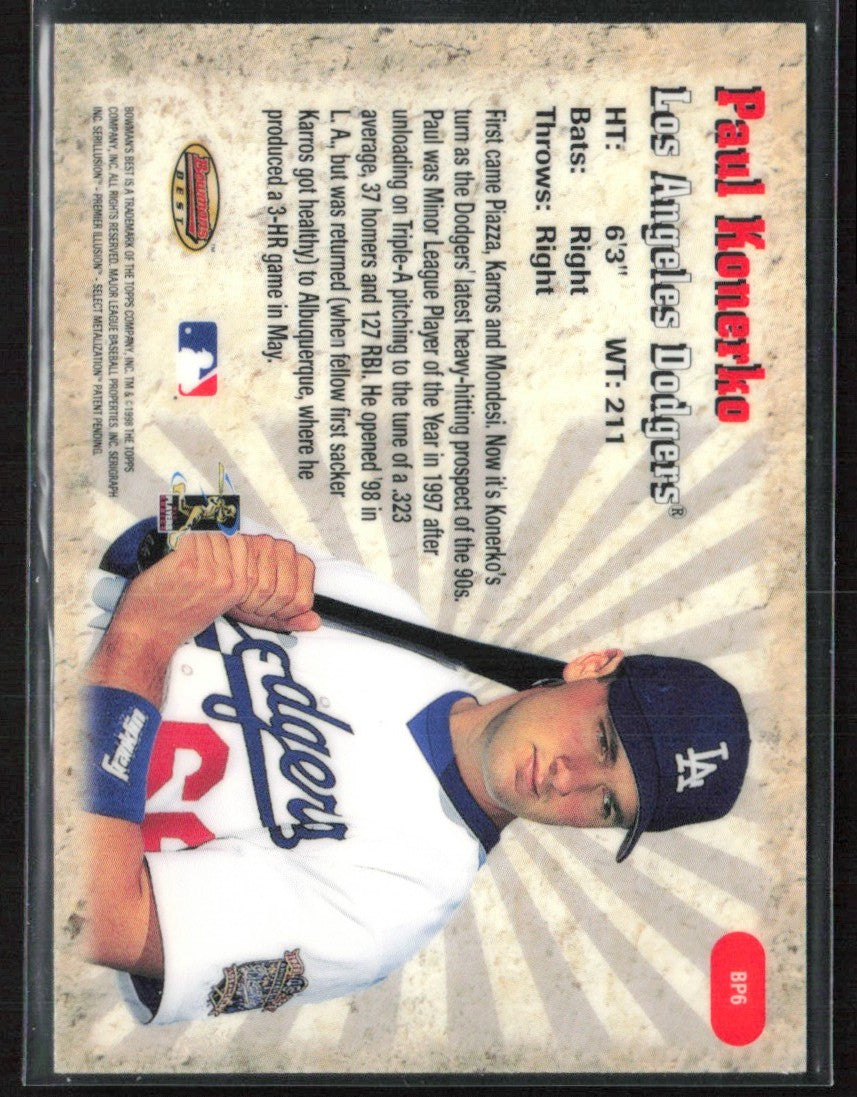 Paul Konerko 1998 Bowman's Best Performers #BP6 Los Angeles Dodgers