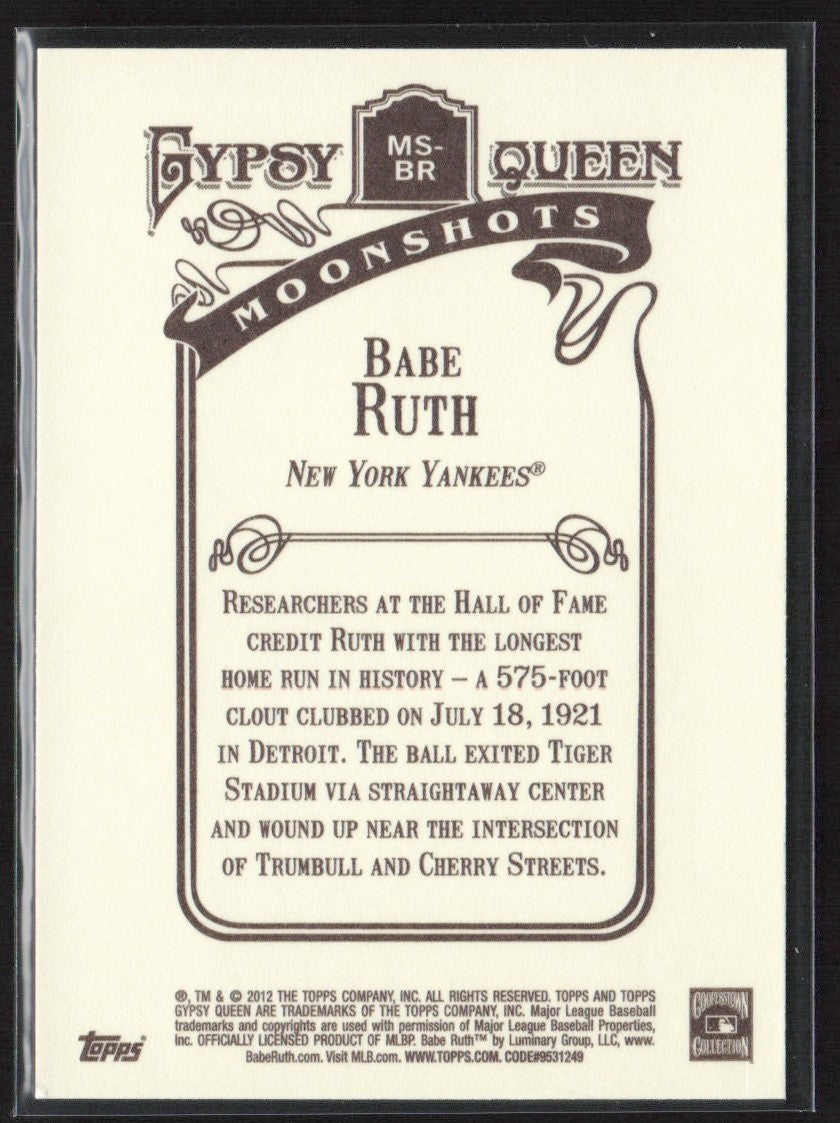 Babe Ruth 2012 Topps Gypsy Queen Moon Shots #MS-BR New York Yankees