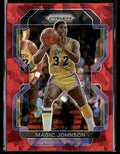 Magic Johnson 2021 Panini Prizm Red Cracked Ice #248 Los Angeles Lakers