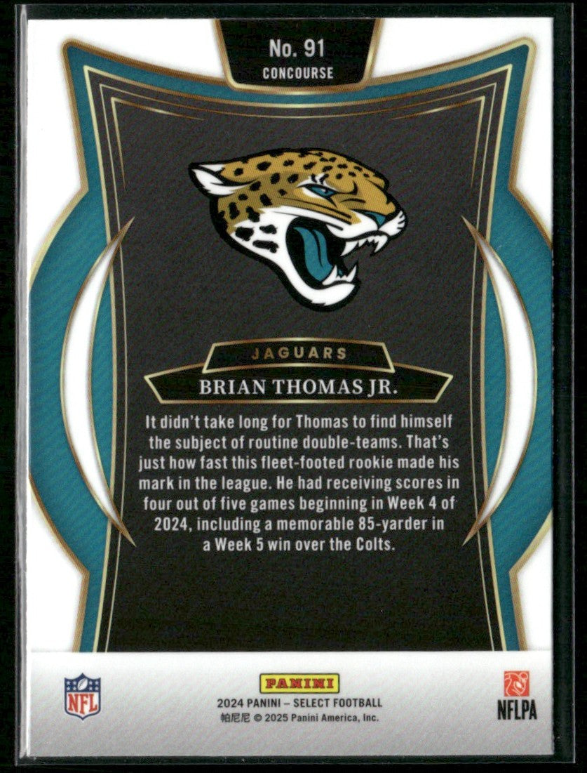 Brian Thomas Jr. 2024 Panini Select Concourse RC #91 Jacksonville Jaguars