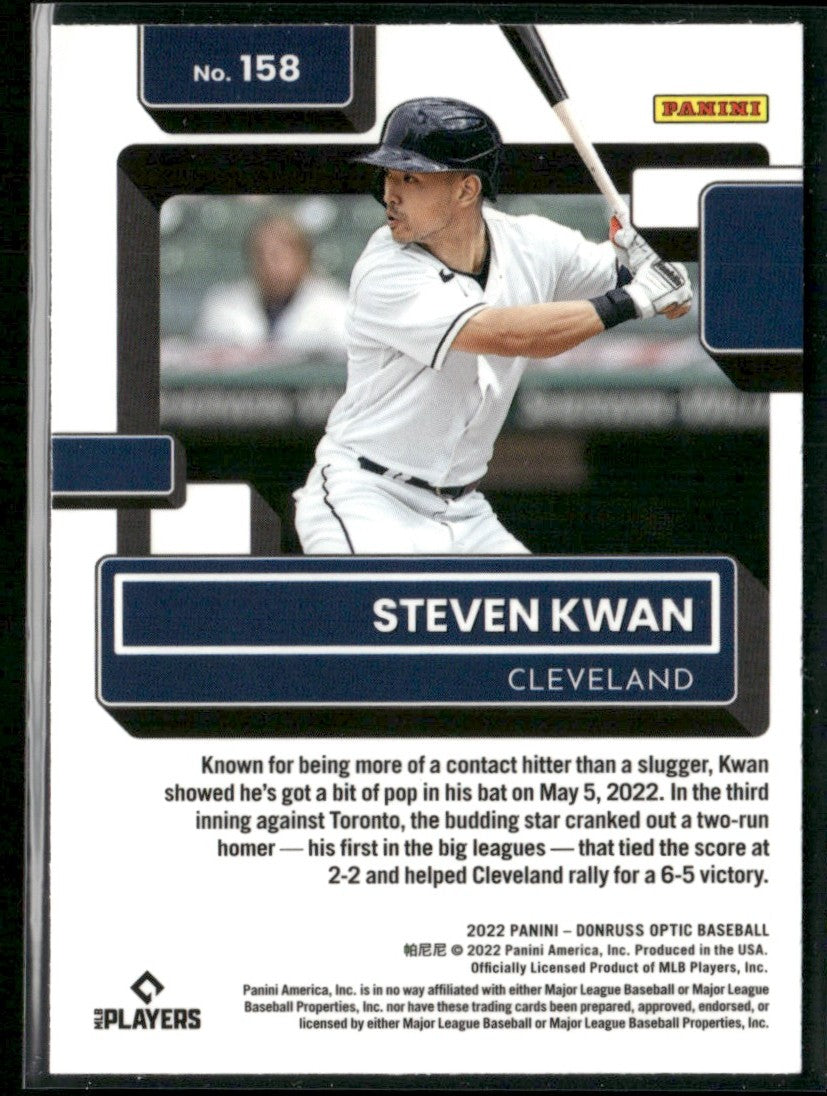 Steven Kwan 2022 Donruss Optic RC #158 Cleveland Guardians
