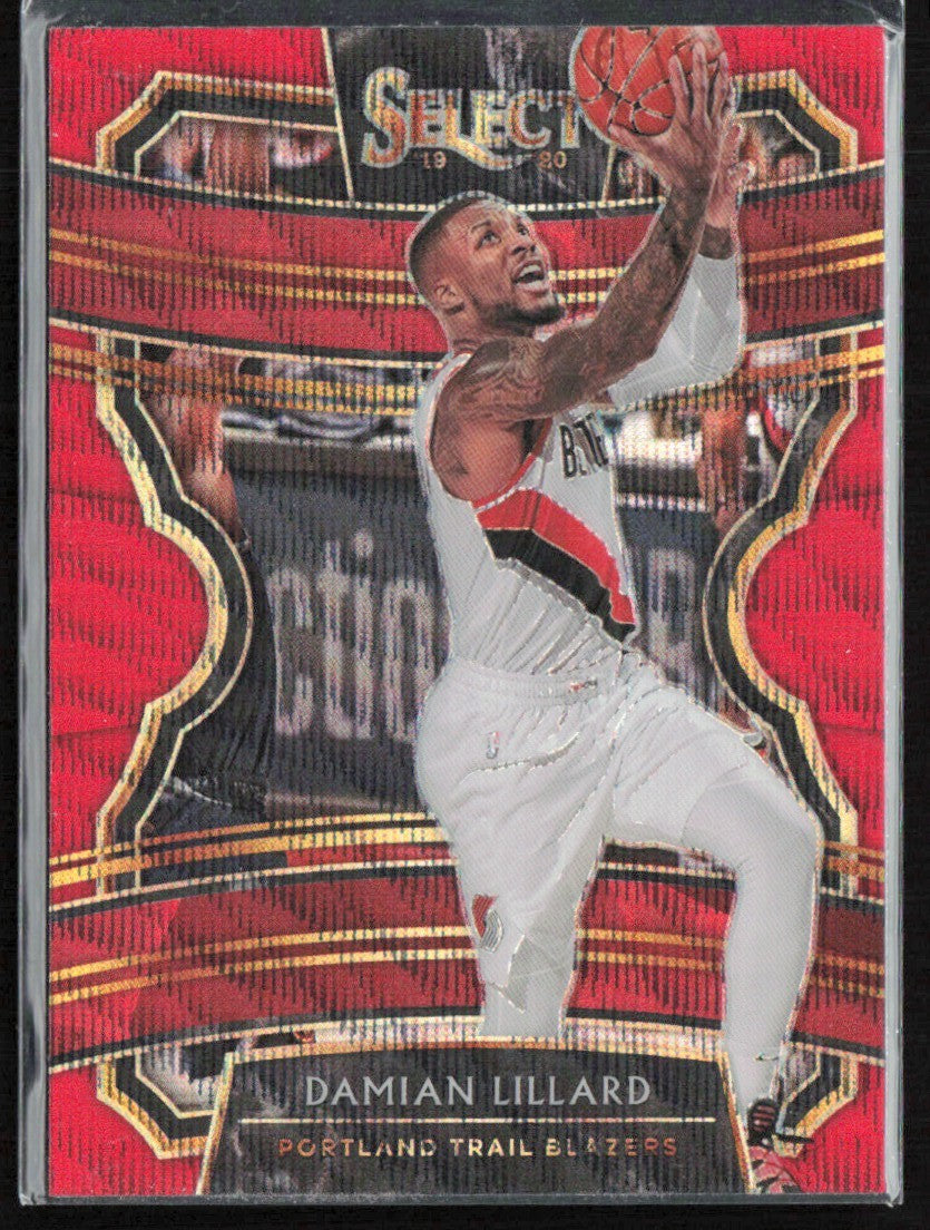 Damian Lillard 2019 Panini Select Concourse Red Wave #78 Portland Trail Blazers