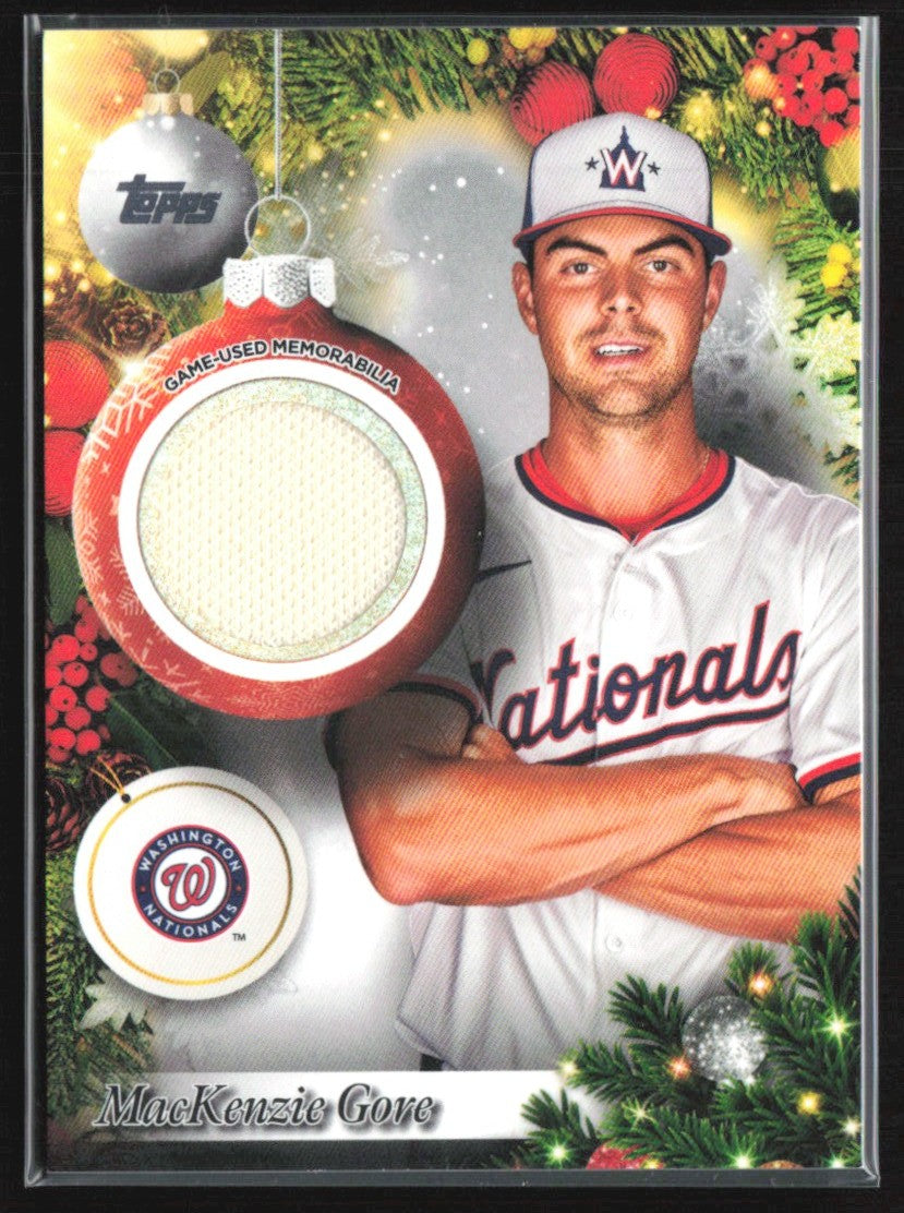 MacKenzie Gore 2025 Topps Holiday Jersey #PR-MG Washington Nationals