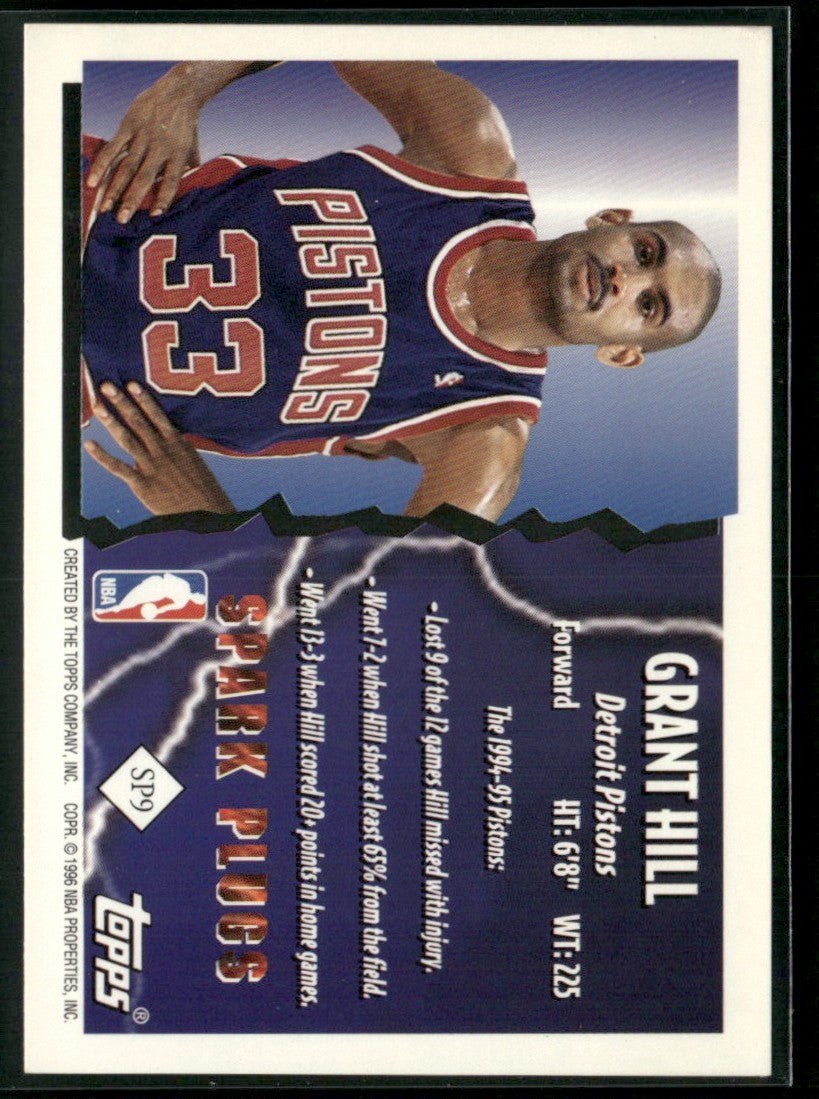 Grant Hill 1995 Topps Spark Plugs #SP9 Detroit Pistons