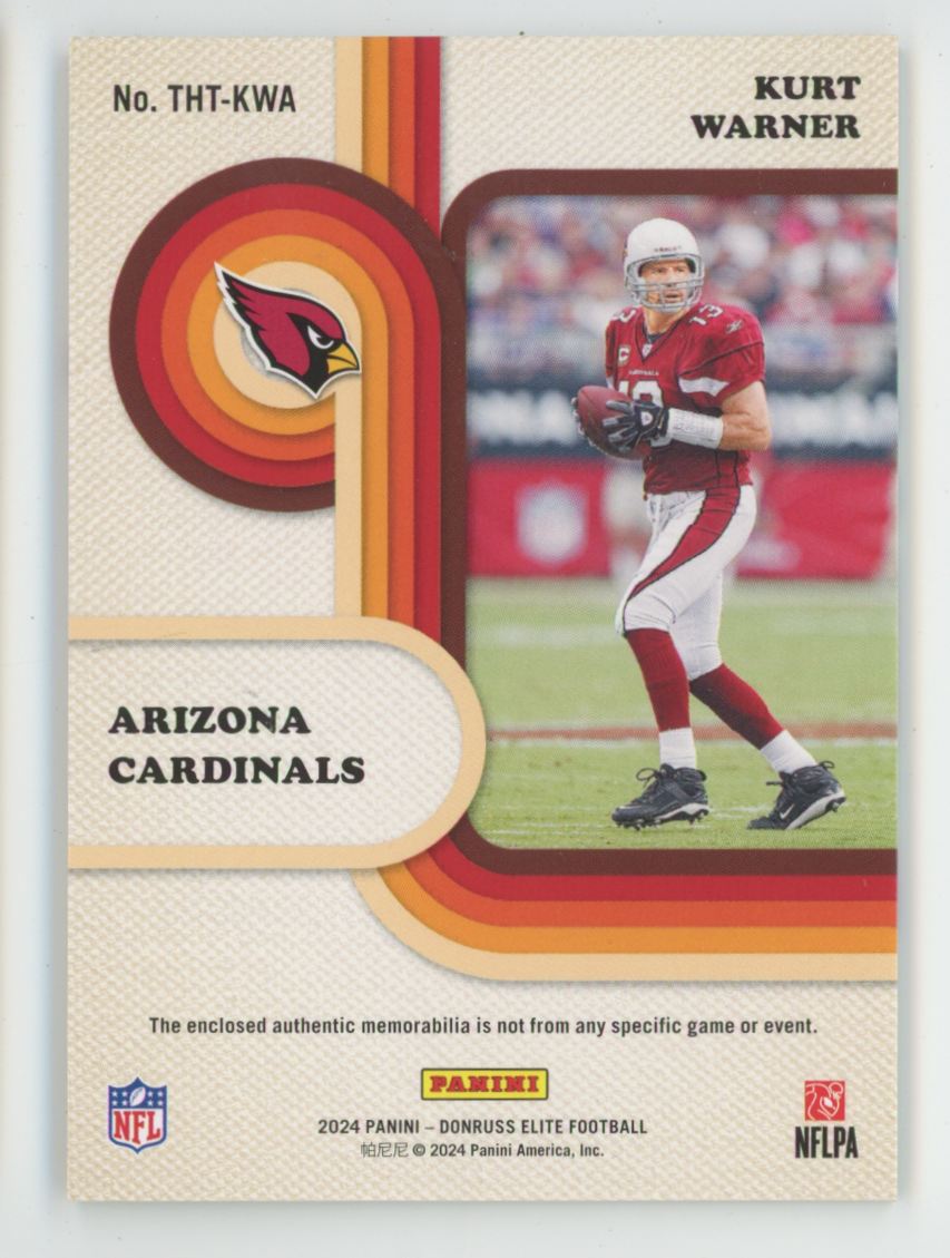 Kurt Warner 2024 Donruss Elite Throwback Threads /500 Jersey #THT-KWA