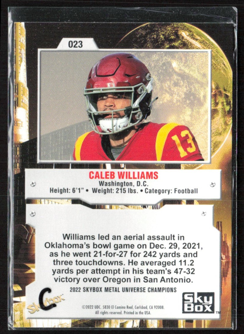 Caleb Williams 2022 Skybox Metal Universe Champions #23 USC Trojans