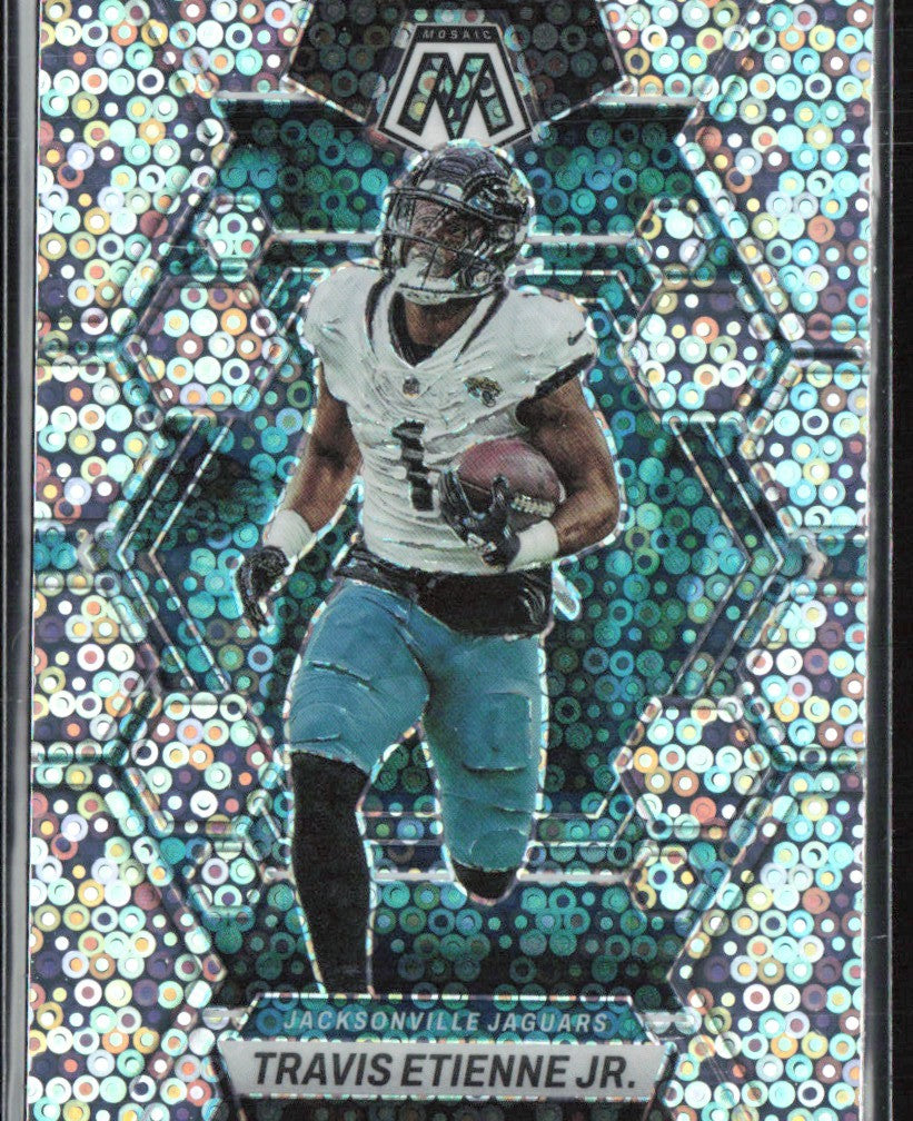 Travis Etienne Jr. 2023 Panini Mosaic No Huddle Silver #103 Jacksonville Jaguars