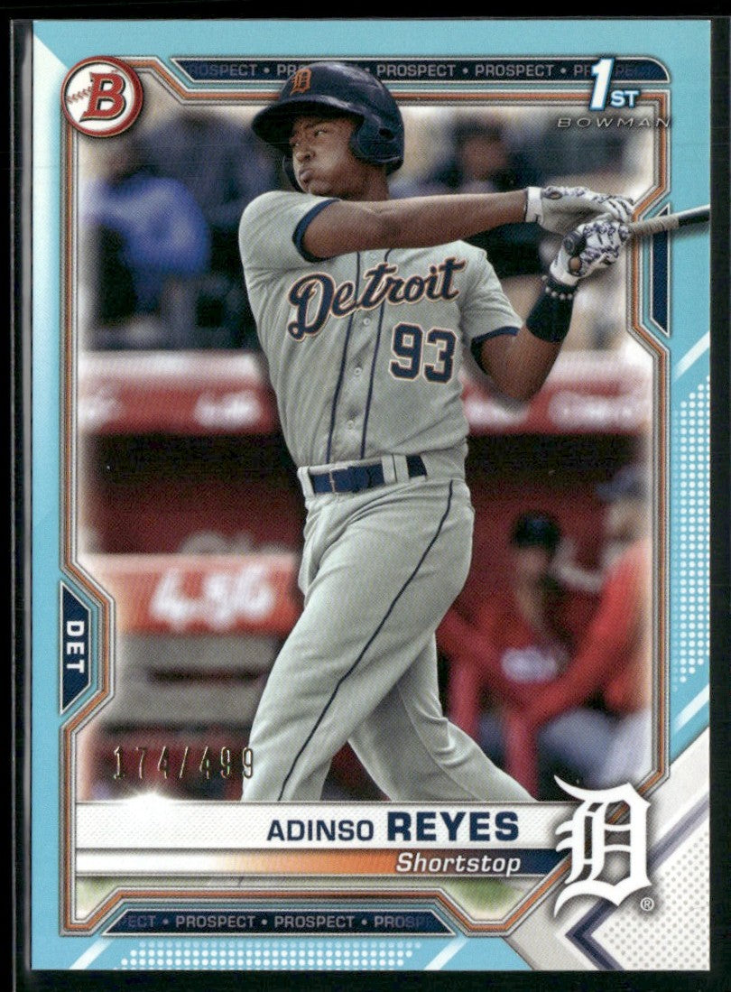 Adinso Reyes 2021 Bowman 1st Sky Blue /499 #BP-21 Detroit Tigers