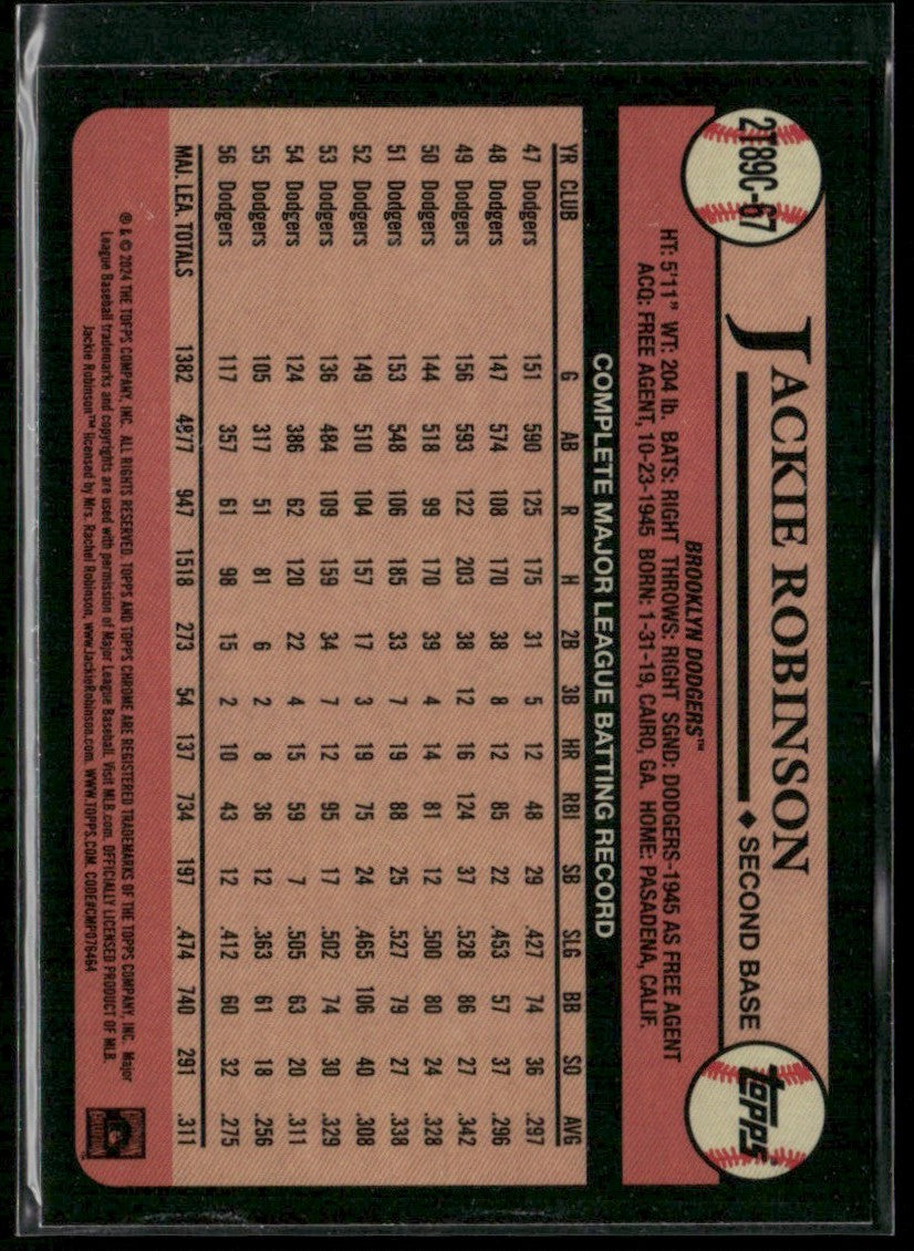 Jackie Robinson 2024 Topps Chrome 1989 Silver Pack Mojo Refractor #2T89C-67