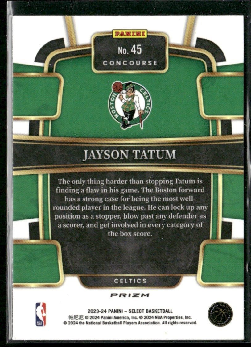 Jayson Tatum 2023 Panini Select Concourse Blue Cracked Ice #45 Boston Celtics