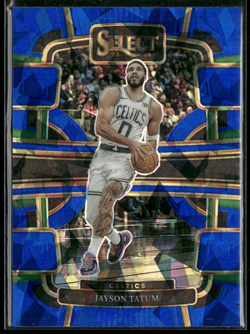 Jayson Tatum 2023 Panini Select Concourse Blue Cracked Ice #45 Boston Celtics
