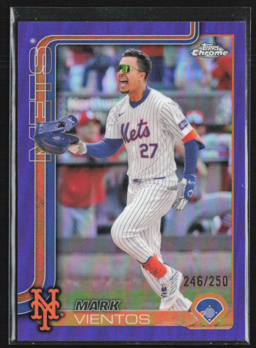 Mark Vientos 2025 Topps Chrome Purple Refractor /250 #129 New York Mets