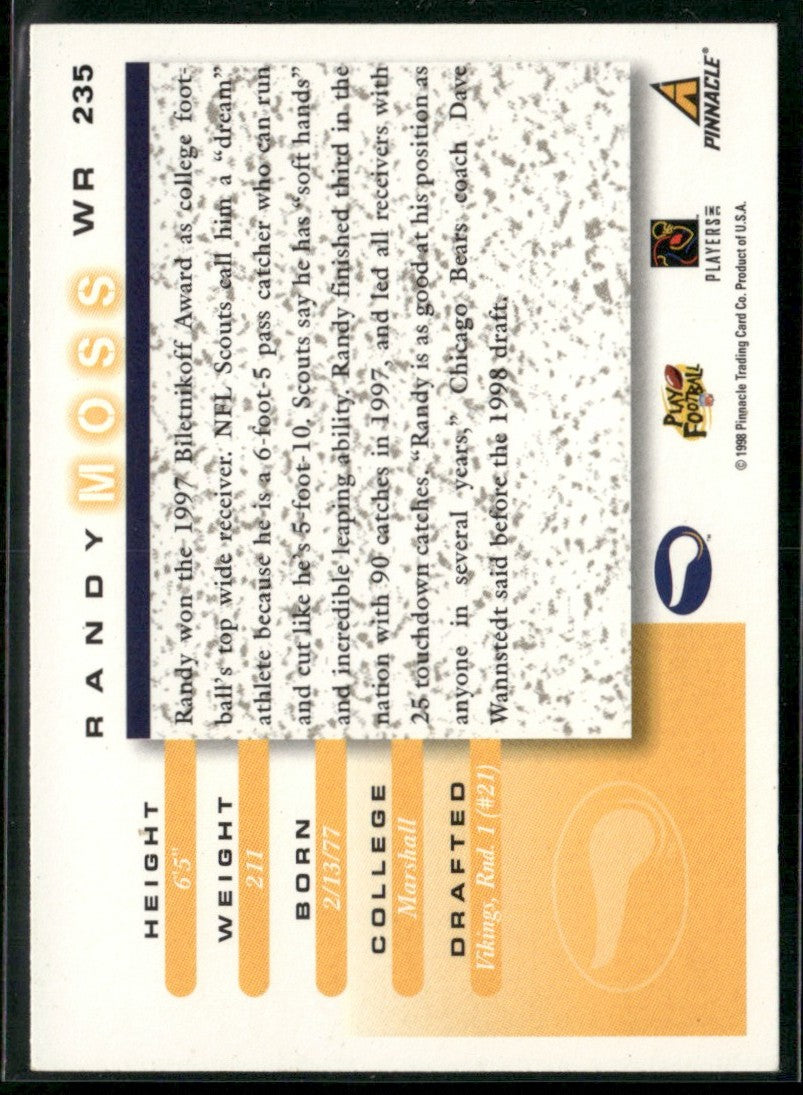 Randy Moss 1998 Score RC #235 Minnesota Vikings