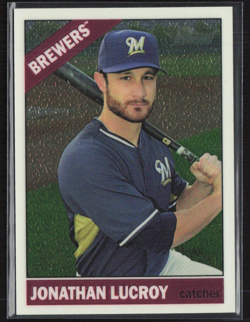 Jonathan Lucroy 2015 Topps Heritage Chrome /999 #THC-445 Milwaukee Brewers