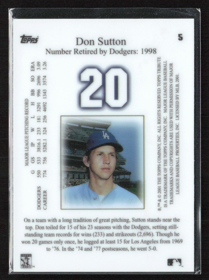 Don Sutton 2001 Topps Tribute #5 Los Angeles Dodgers