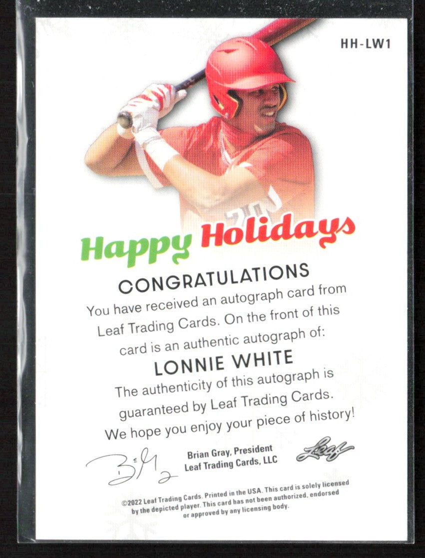 Lonnie White 2022 Leaf Holiday AUTO #HH-LW1 Pittsburgh Pirates