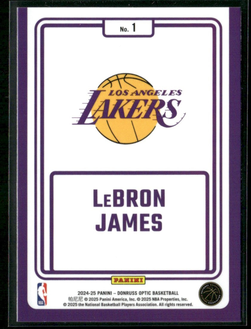 LeBron James 2024 Donruss Optic Winner Stays #1 Los Angeles Lakers