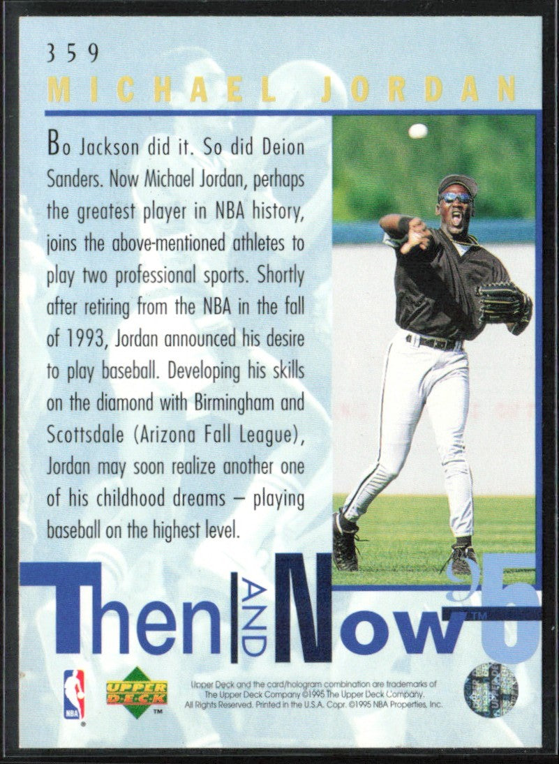 Michael Jordan 1995 Upper Deck Then Now #359 Chicago Bulls
