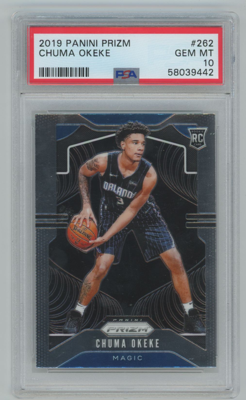 Chuma Okeke 2019 Panini Prizm RC psa 10.0 #262 Orlando Magic