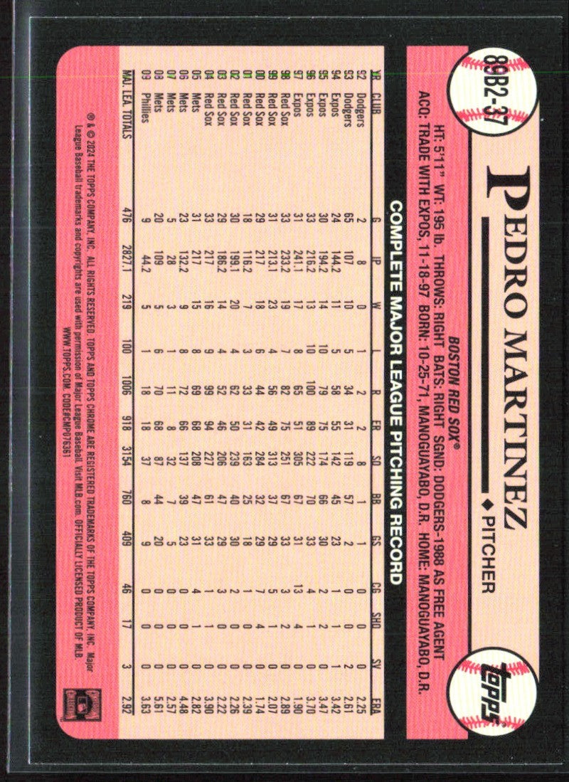 Pedro Martinez 2024 Topps 1989 Mega Box Foilboard #89B2-37 Boston Red Sox