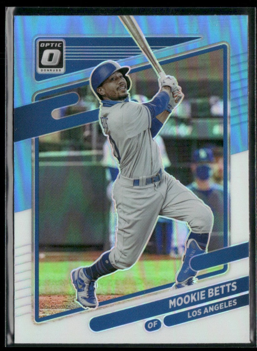Mookie Betts 2021 Donruss Optic Carolina Blue & White Prizm #180
