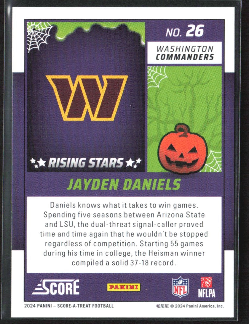 Jayden Daniels 2024 Score-A-Treat Rising Stars Orange Pumpkin RC #26