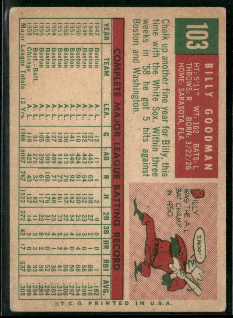 Billy Goodman 1959 Topps #103 Chicago White Sox