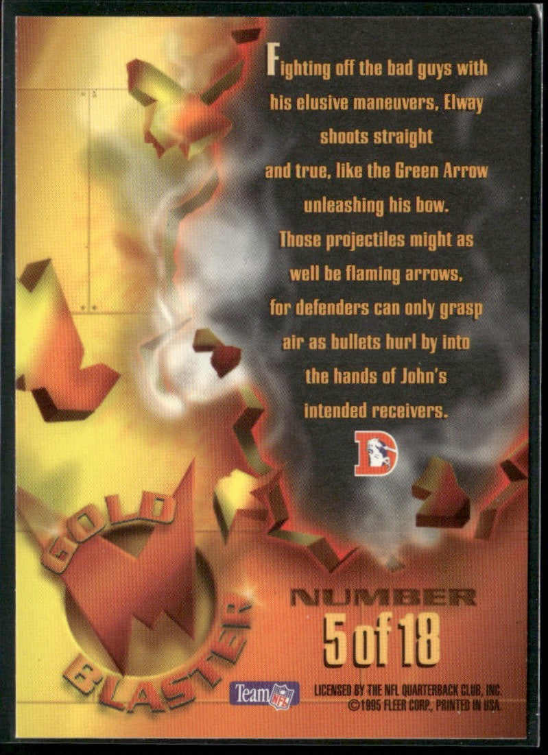John Elway 1995 Fleer Metal Gold Blaster #5 Denver Broncos