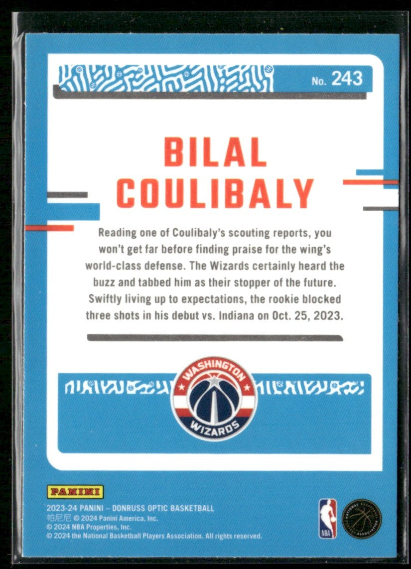 Bilal Coulibaly 2023 Donruss Optic RC #243 Washington Wizards