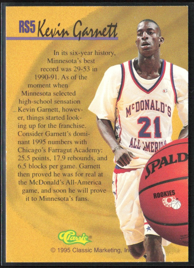Kevin Garnett 1995 Classic Spotlight #RS5