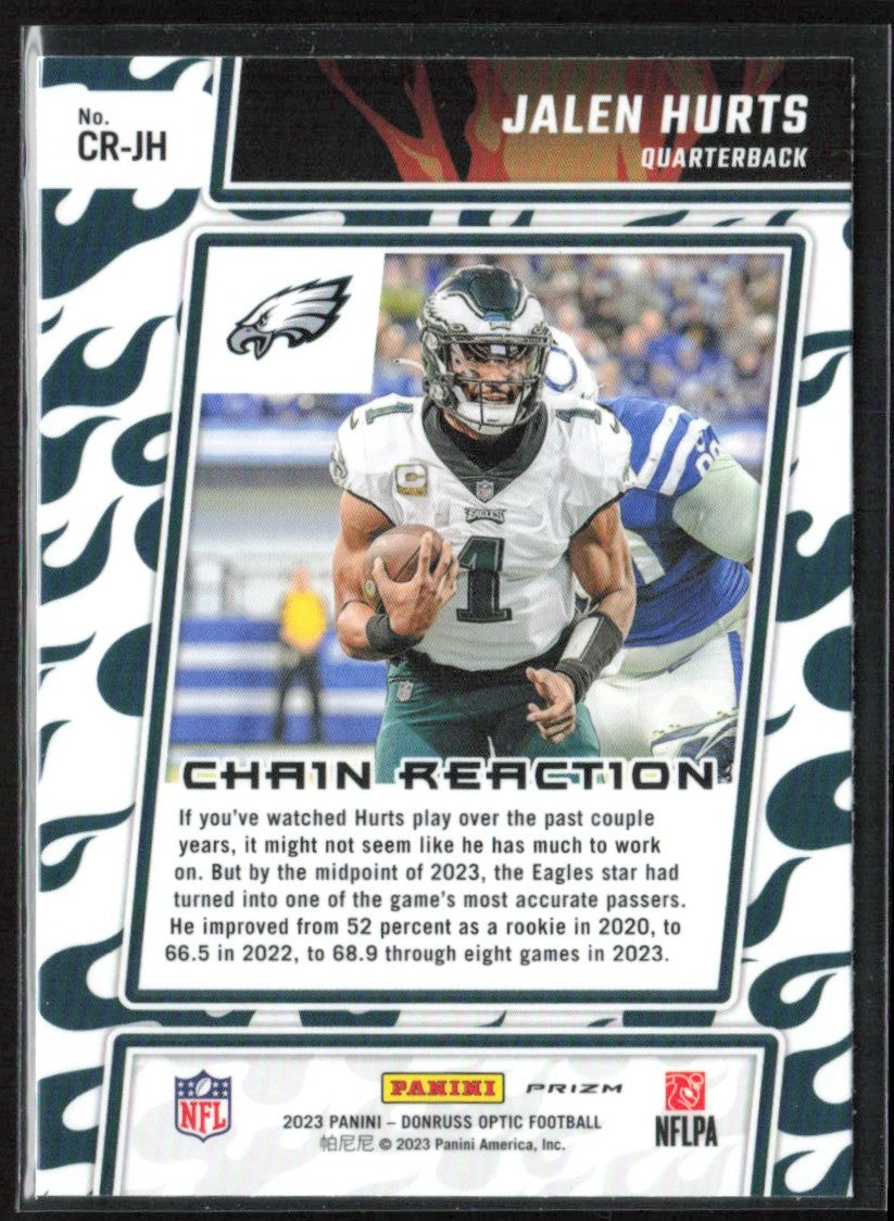 Jalen Hurts 2023 Donruss Optic Chain Reaction Holo Silver Prizm #CR-JH