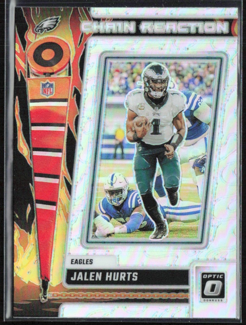 Jalen Hurts 2023 Donruss Optic Chain Reaction Holo Silver Prizm #CR-JH