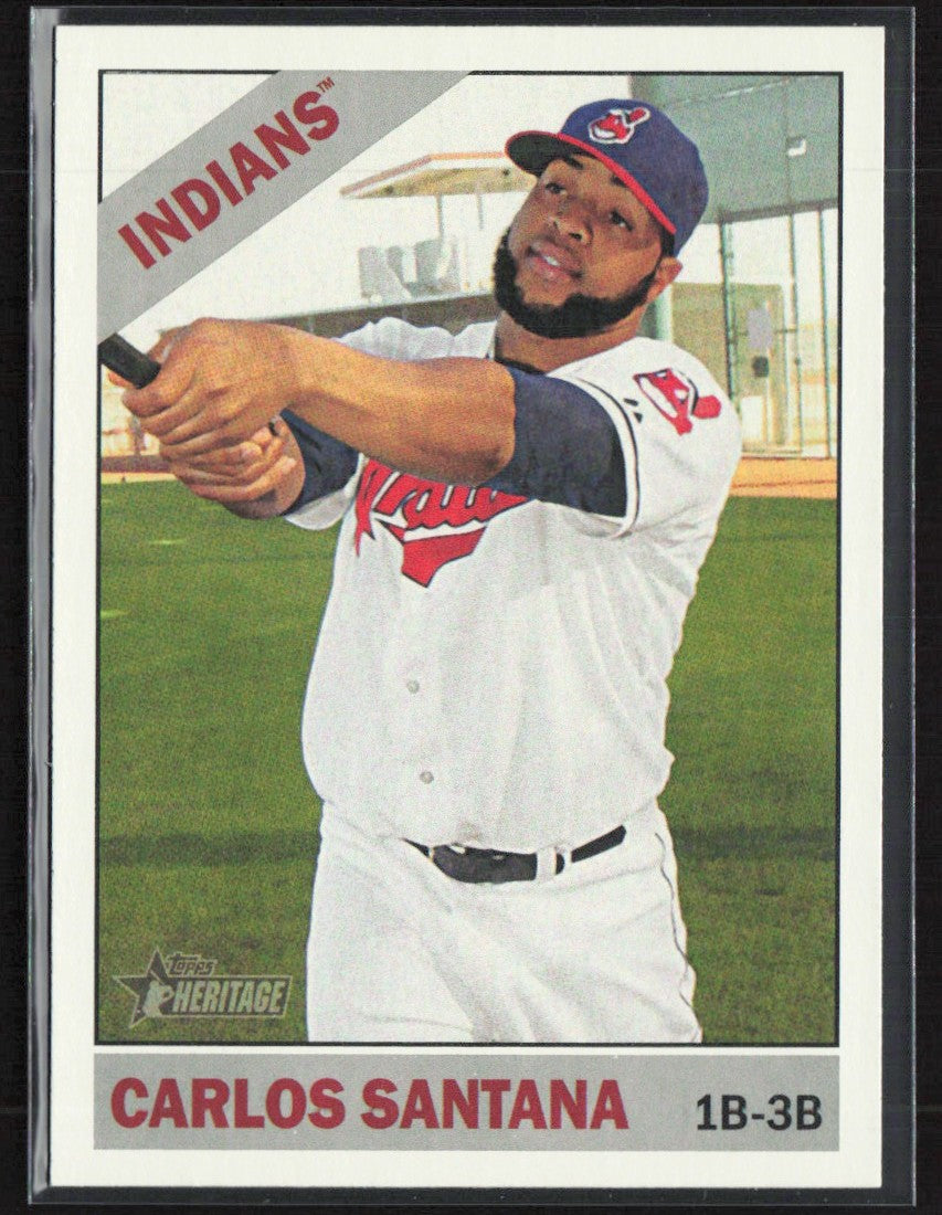 Carlos Santana 2015 Topps Heritage SP #448 Cleveland Indians