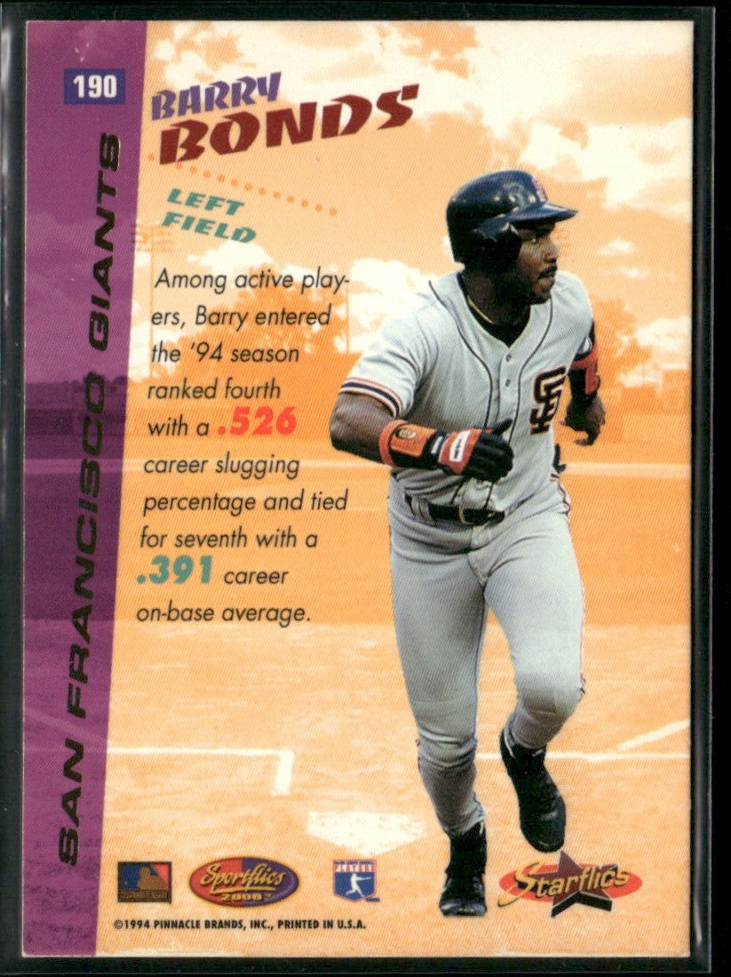 Barry Bonds 1994 Sportflics 2000 #190 San Francisco Giants