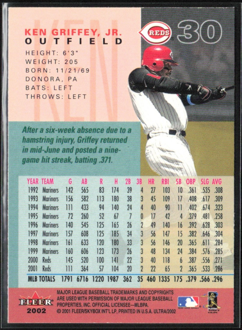 Ken Griffey Jr. 2002 Fleer Ultra #30 Cincinnati Reds