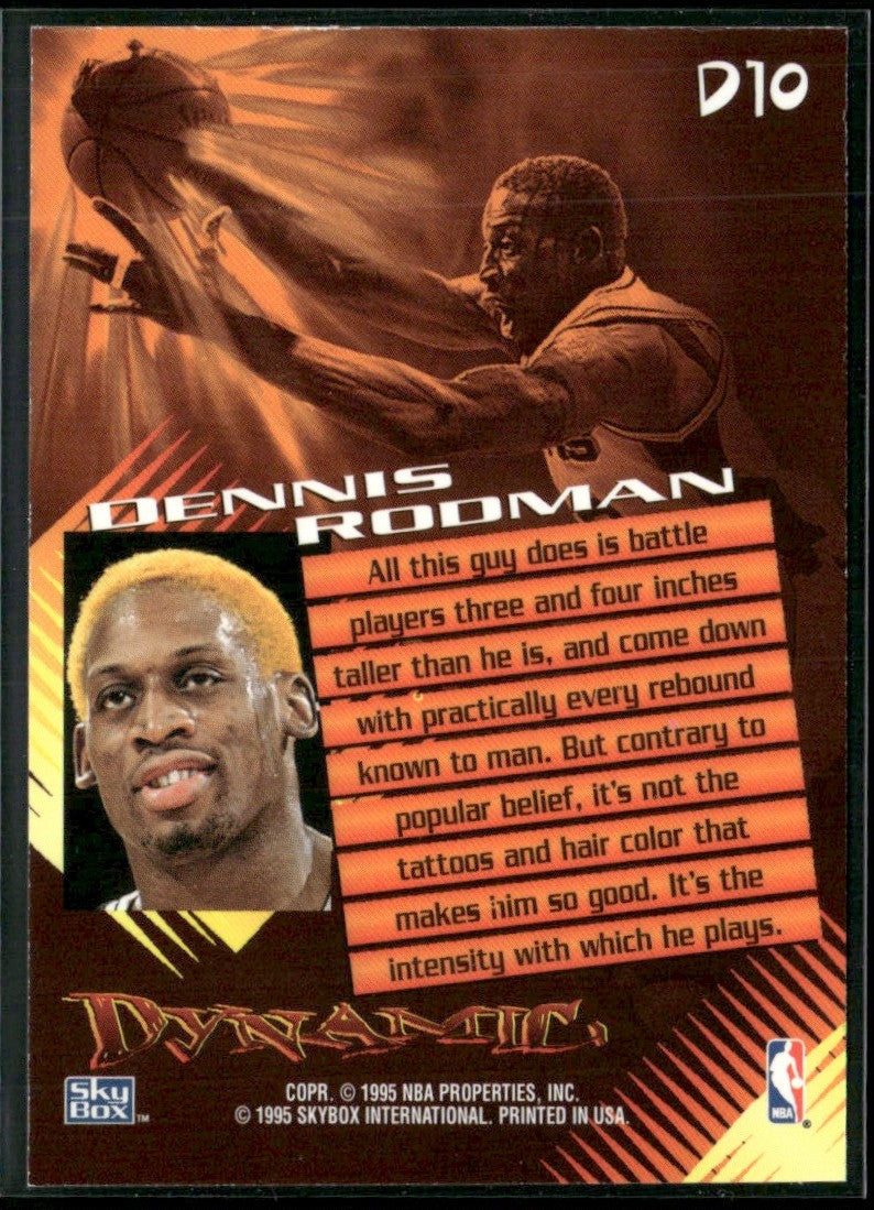 Dennis Rodman 1995 SkyBox Dynamic #D10 Chicago Bulls