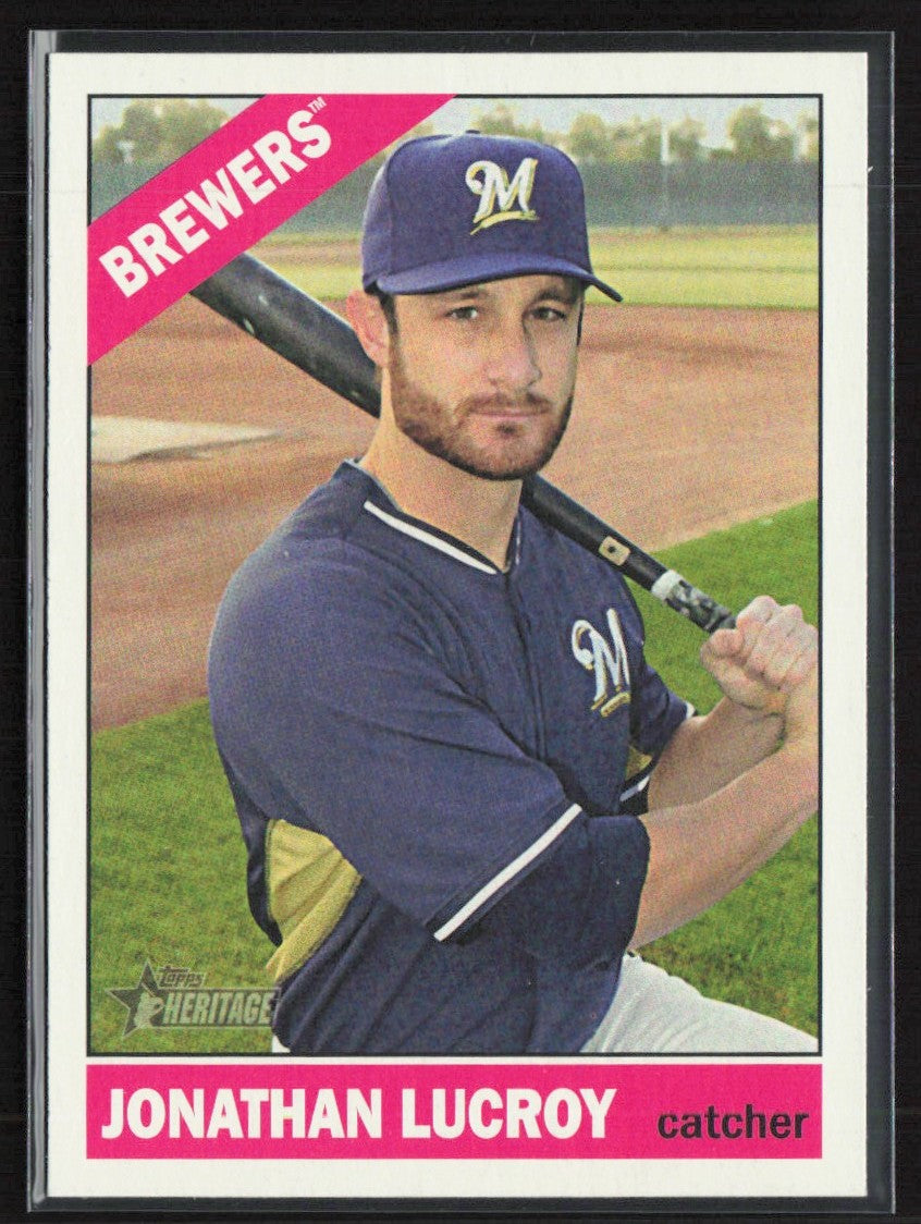 Jonathan Lucroy 2015 Topps Heritage SP #445 Milwaukee Brewers