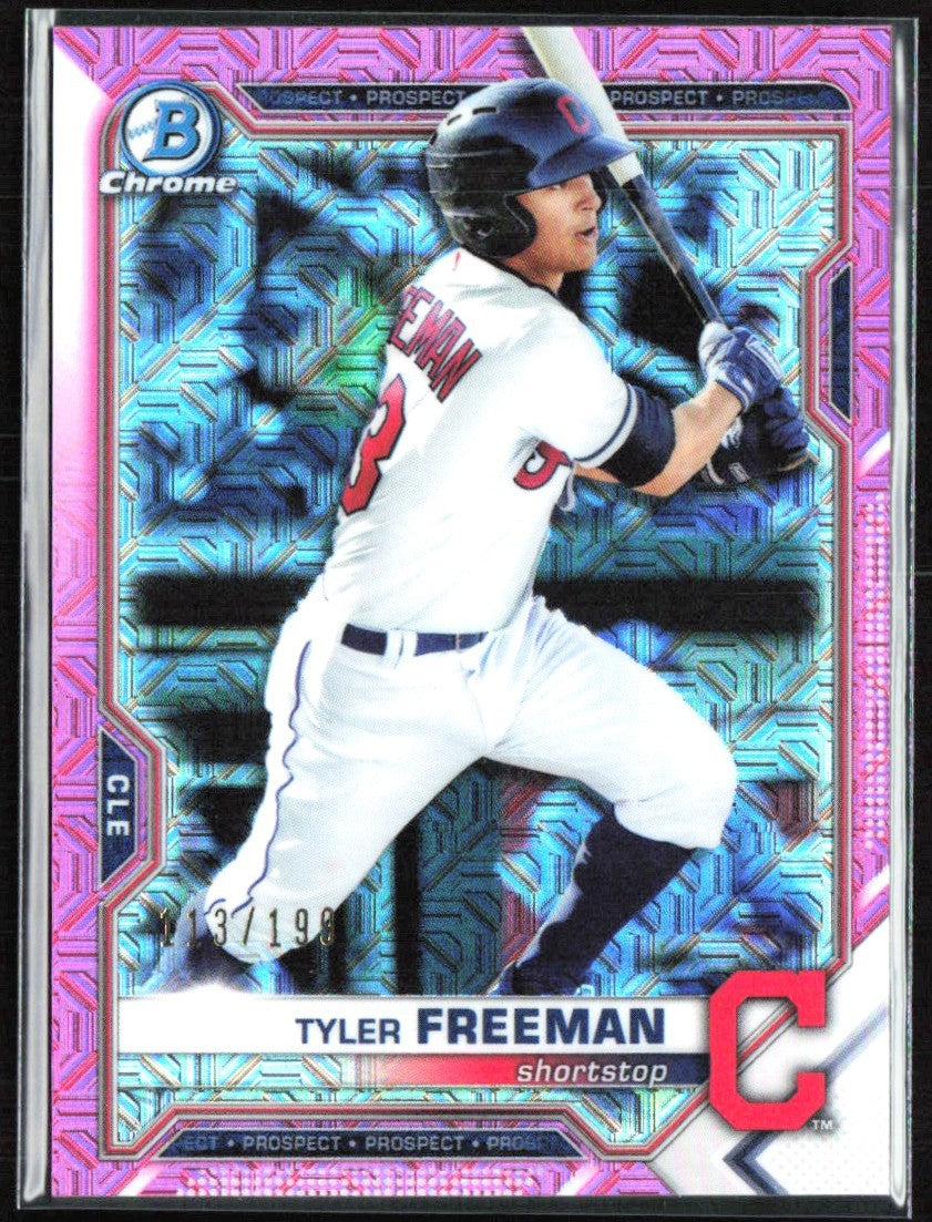 Tyler Freeman 2021 Bowman Chrome Pink Mojo Refractor #BCP-182