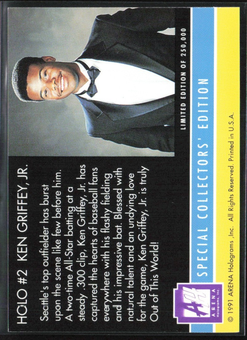 Ken Griffey Jr. 1991 Arena Holograms Seattle Mariners