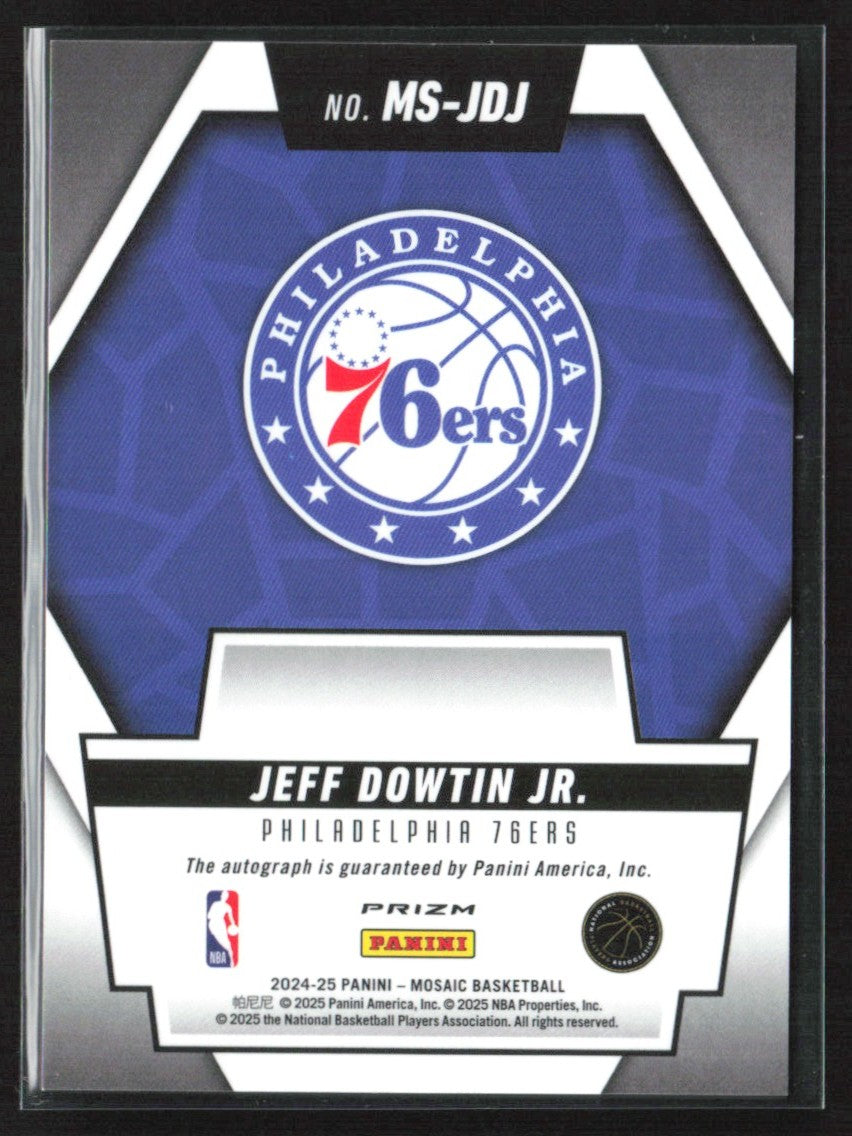 Jeff Dowtin Jr. 2024 Panini Mosaic Scripts AUTO #MS-JDJ Philadelphia 76ers