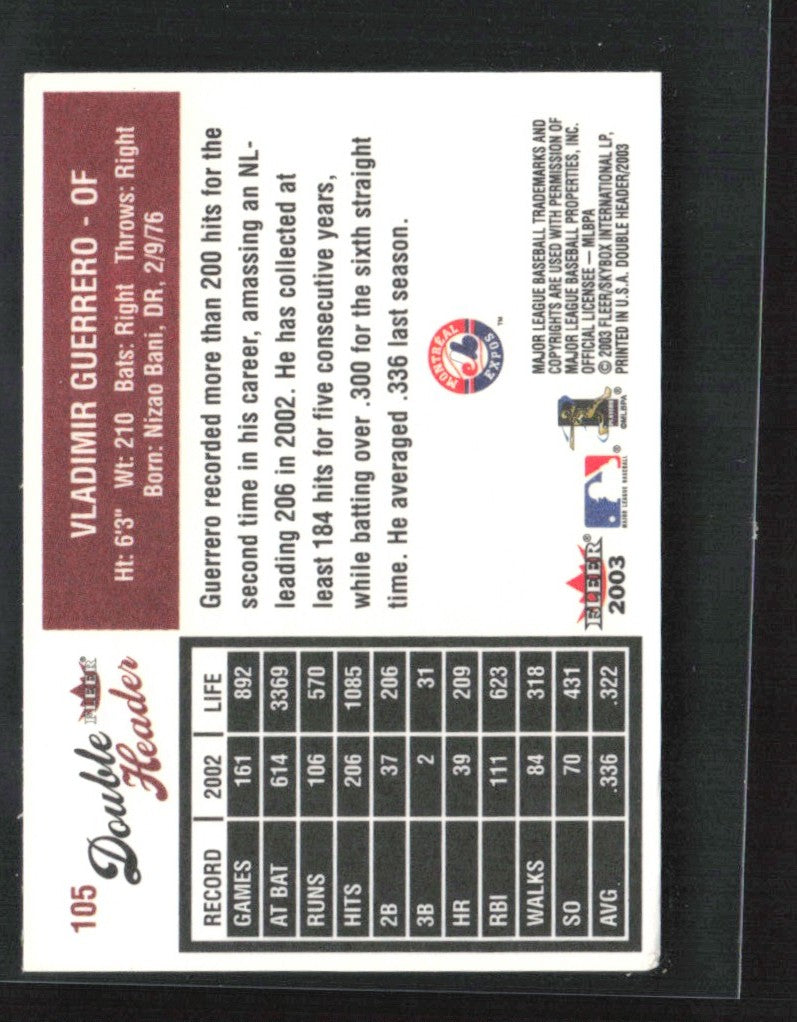 Vladimir Guerrero 2003 Fleer Mini Double Header #105 Montreal Expos