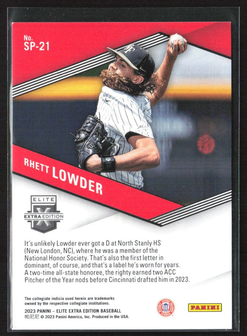 Rhett Lowder 2023 Panini Elite Extra Edition Spellbound "D" #SP-21