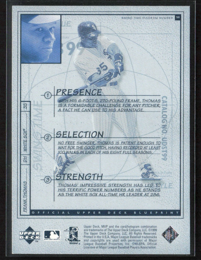 Frank Thomas 1999 Upper Deck MVP Swing Time #S8 Chicago White Sox