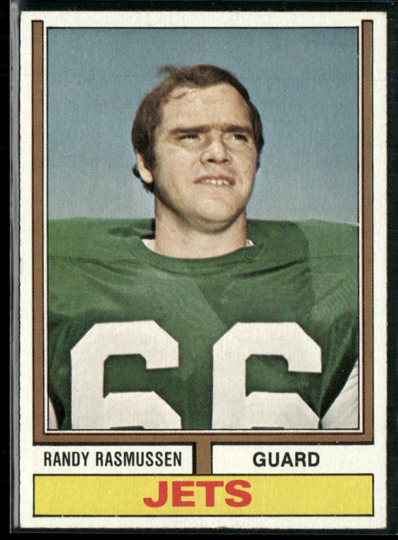 Randy Rasmussen 1974 Topps #306 New York Jets