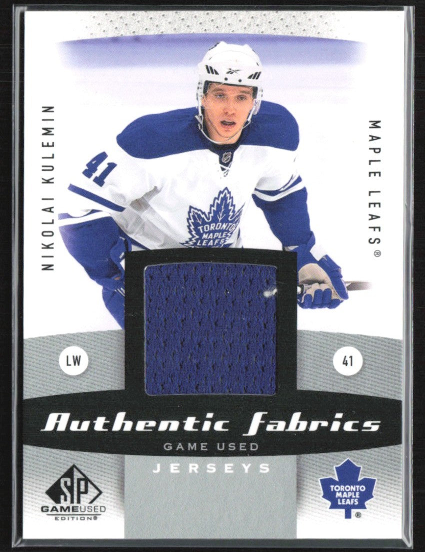 Nikolai Kulemin 2010 SP Authentic Fabrics Jersey #AF-NK Toronto Maple Leafs