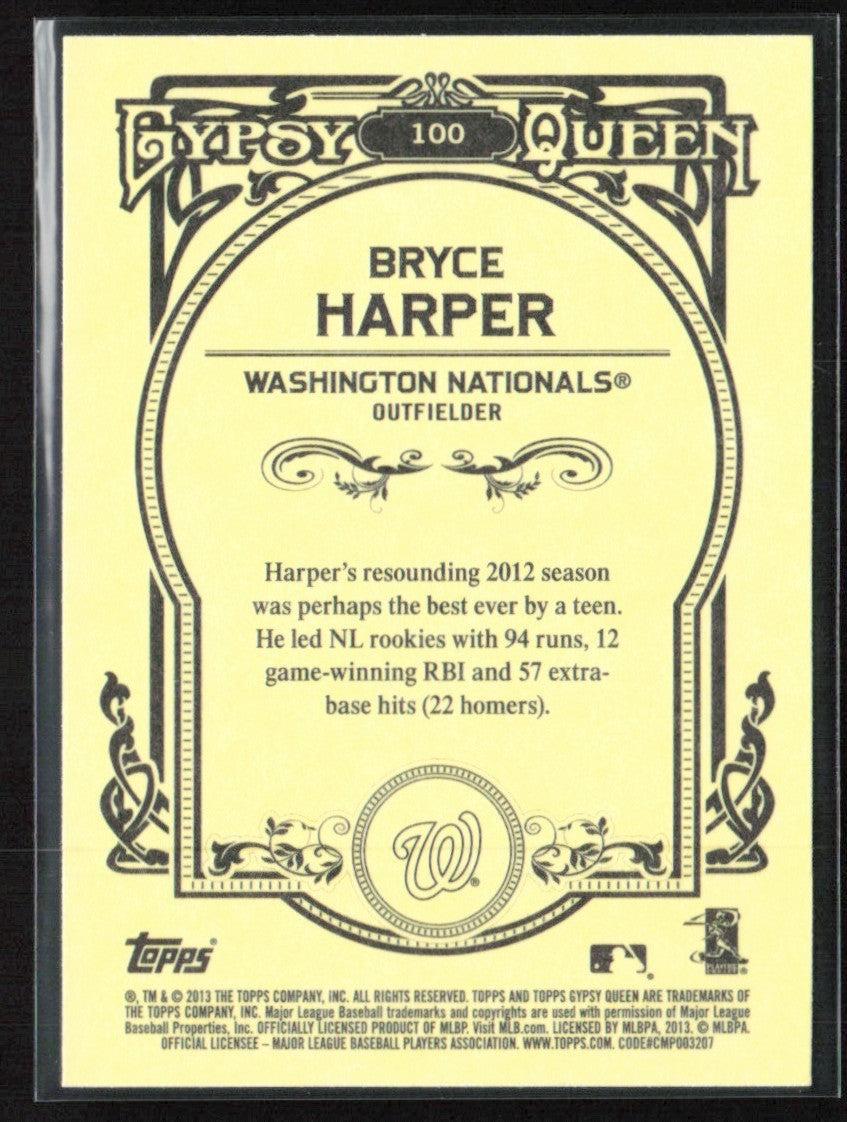 Bryce Harper 2013 Topps Gypsy Queen #100 Washington Nationals